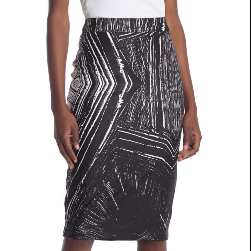 Haight Ashbury Abstract Pencil Skirt